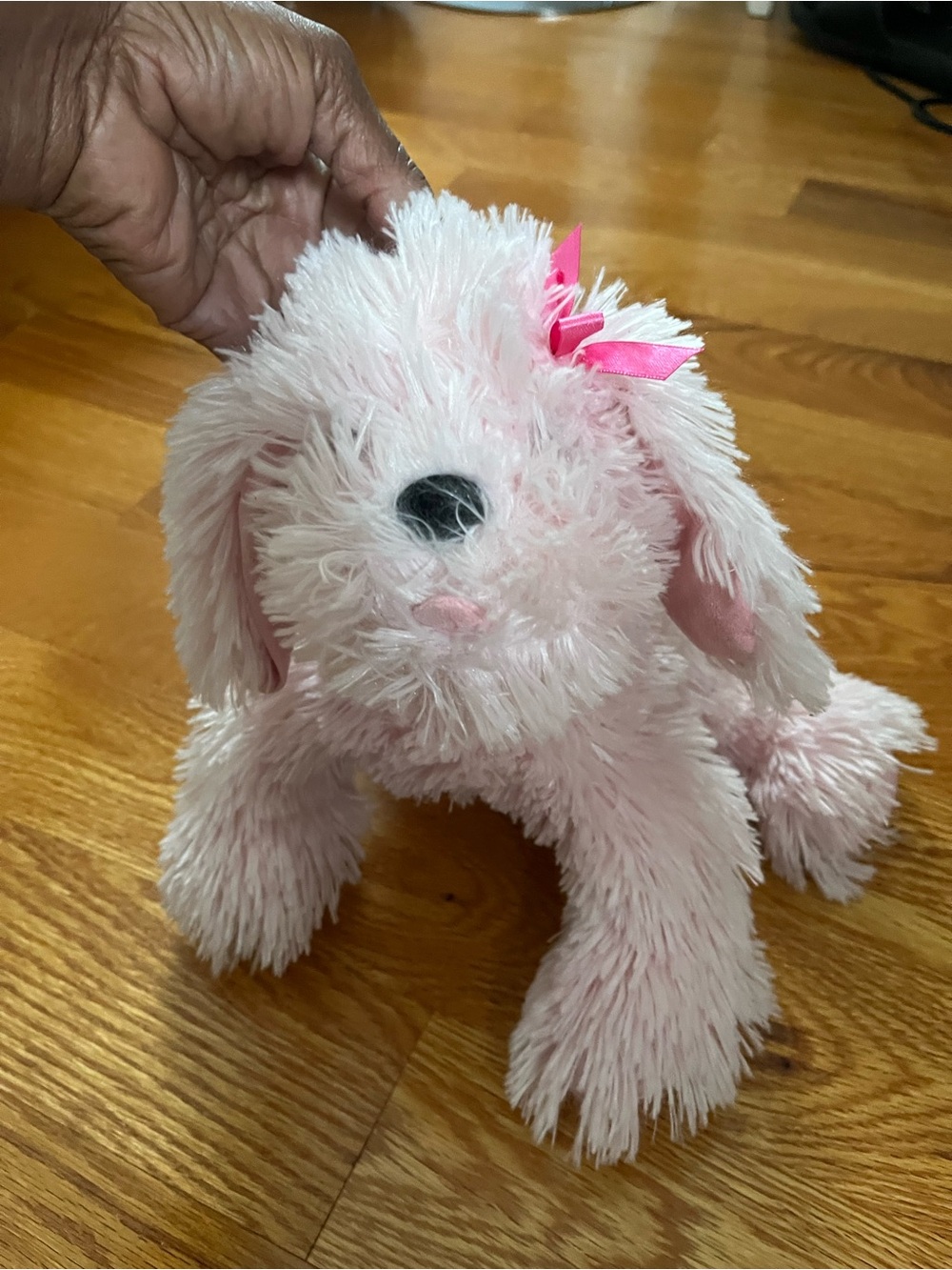 La SENZA Pink Plush Bunny with Pink Ribbon